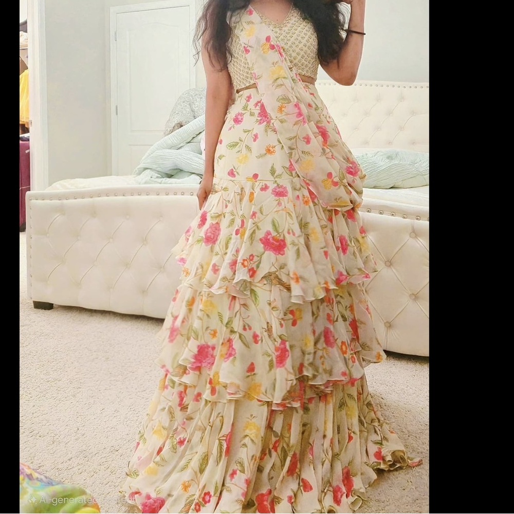 Paulmi and Harsh Prestitched saree